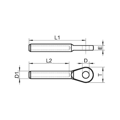 Катаный зажим для троса с ушком d 3мм   А4 (кат2)